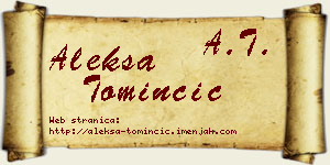 Aleksa Tominčić vizit kartica